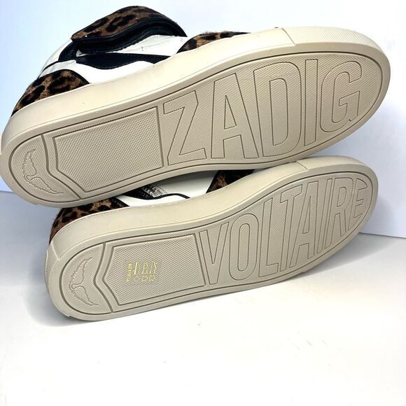 Zadig&Voltaire Mid Flash leopard-effect sneakers Logo Laces Sz 8 (39) NIB $698 - Picture 12 of 12